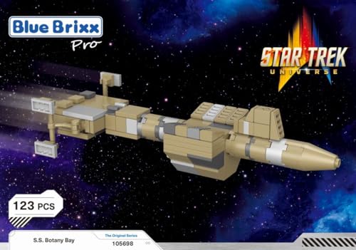 BlueBrixx Pro Star Trek SS Botany Bay – Raumschiff Mini-Modell aus der Original-Serie – Bausatz mit 123 Klemmbausteinen – offiziell lizenziert – für Kinder und Erwachsene – 105698 von BlueBrixx