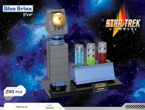 BlueBrixx Pro - Star Trek Hypospray - Sci-fi Modellbausatz für Erwachsene und Kinder, Klemmbausteine-Set aus 290 Teilen, Detailliertes Nachbau-Modell aus Star Trek Voyager, 105701 von BlueBrixx