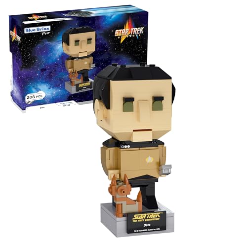 BlueBrixx Pro Star Trek Data – Brick Buddy Figur aus „The Next Generation“ – Bausatz mit 208 Klemmbausteinen – offiziell lizenziert – für Kinder und Erwachsene – 105702 von BlueBrixx