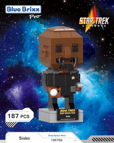 BlueBrixx Pro Star Trek Sisko – Brick Buddy Figur aus „Deep Space Nine“ – Bausatz mit 187 Klemmbausteinen – offiziell lizenziert – für Kinder und Erwachsene – 105703 von BlueBrixx