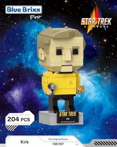 BlueBrixx Pro - Star Trek Kirk - Figuren-Set Modellbausatz für Erwachsene und Kinder, Klemmbausteine-Set aus 204 Teilen, Offiziell lizenziert von CBS Studios Inc., Brick Buddy, 105707 von BlueBrixx