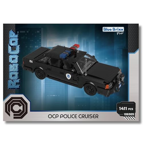 BlueBrixx Pro 106905 – Robocop OCP Police Cruiser aus Klemmbausteinen mit 1411 Bauelementen von BlueBrixx