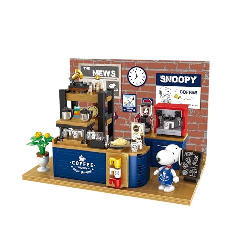 BlueBrixx Pro 107367 – Barista Snoopy aus Klemmbausteinen mit 520 Bauelementen von BlueBrixx