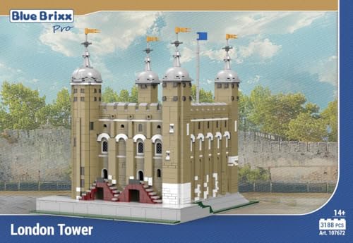 BlueBrixx Pro 107672 – White Tower of London aus Klemmbausteinen mit 3188 Bauelementen von BlueBrixx