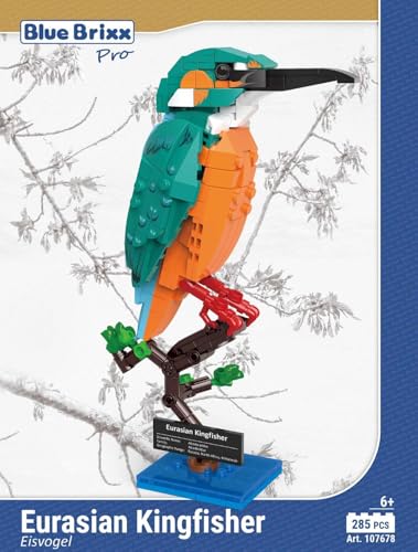 BlueBrixx Pro 107678 – Eisvogel aus Klemmbausteinen mit 285 Bauelementen von BlueBrixx