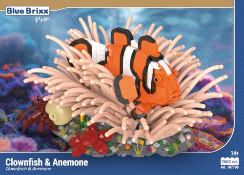 BlueBrixx Pro 107708 – Clownfisch aus Klemmbausteinen mit 2600 Bauelementen von BlueBrixx