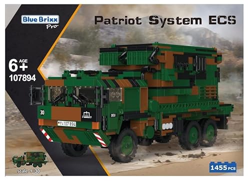 BlueBrixx Pro 107894 – Patriot Feuerleitstand, Bundeswehr aus Klemmbausteinen mit 1455 Bauelementen von BlueBrixx