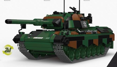 BlueBrixx Pro 107934 – Kampfpanzer Leopard 1, Bundeswehr aus Klemmbausteinen mit 1225 Bauelementen von BlueBrixx