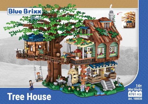 BlueBrixx Pro 108038 – Baumhaus (Mini Blocks) aus Klemmbausteinen mit 4761 Bauelementen von BlueBrixx