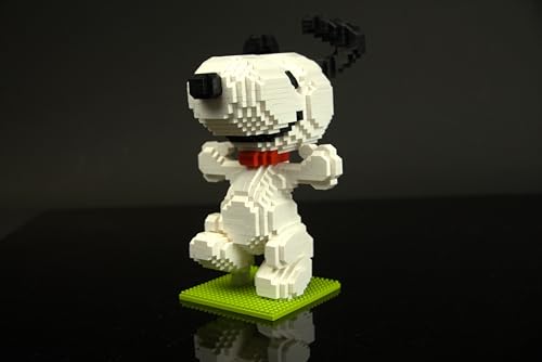 BlueBrixx Pro 108138 – Tanzender Snoopy (Diamond Blocks) aus Klemmbausteinen mit 1546 Bauelementen von BlueBrixx