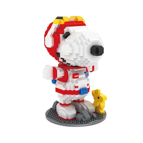 BlueBrixx Pro 108307 – Astronaut Snoopy (Diamond Blocks) aus Klemmbausteinen mit 1052 Bauelementen von BlueBrixx