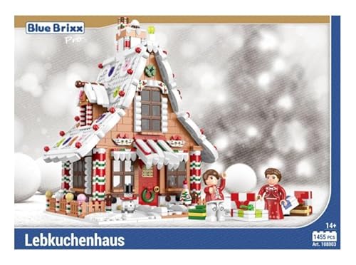 BlueBrixx Pro Lebkuchenhaus – Klemmbaustein-Set bestehend aus 1455 Bauelementen – Artikel-Nr. 108003 – Kompatibel mit Klemmbausteinen Anderer Hersteller von BlueBrixx