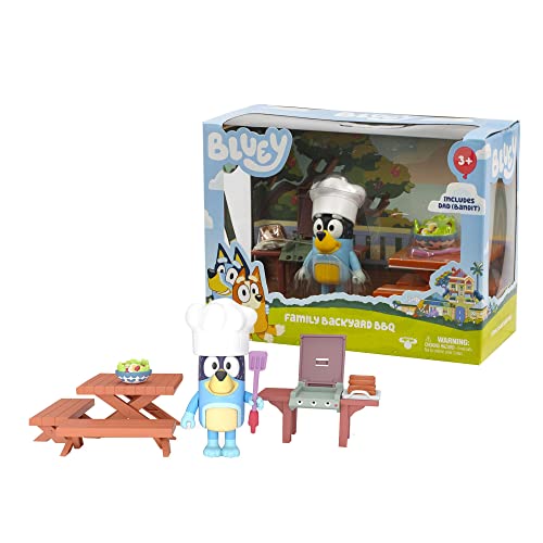 BlueY Giochi Preziosi Figur am Barbecue mit Tisch und Bänken von PIC NIC Grill Pfannenwender und Kochmütze als Zubehör für Kinder ab 3 Jahren, BLY10200 von BlueY