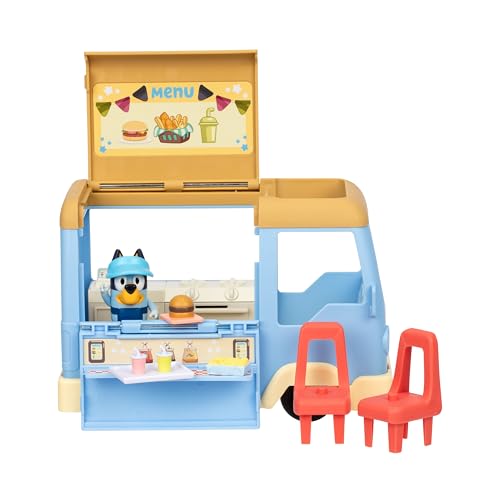BlueY Spielset ausklappbarer Imbisswagen, verwandelt Sich in EIN Café mit Essbereich und Stühlen, Enthält Exklusive Figur mit Schürze und Sonnenblente, 5 Zubehörteile und Stickerbogen BlueY Spielset ausklappbarer Imbisswagen, verwandelt Sich in EIN Café mit Essbereich und Stühlen, Enthält Exklusive Figur mit Schürze und Sonnenblente, 5 Zubehörteile und Stickerbogen von BlueY