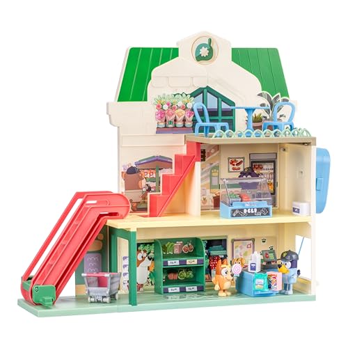 Blueys Supermarkt-Spielset, 3 Verschiedene Etagen mit exklusiven Bluey- & Bingo-Figuren. Mit funktionierender Rolltreppe, 24 Geräuschen, über 15 Zubehörteilen & Gegensprechanlage Blueys Supermarkt-Spielset, 3 Verschiedene Etagen mit exklusiven Bluey- & Bingo-Figuren. Mit funktionierender Rolltreppe, 24 Geräuschen, über 15 Zubehörteilen & Gegensprechanlage von BlueY