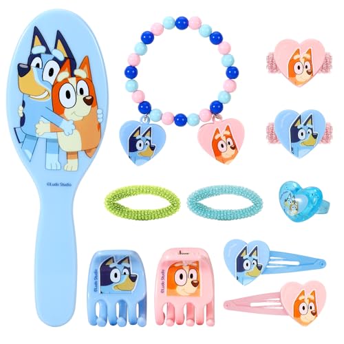 Bluey 11-teiliges Haarschmuck-Set für Mädchen und Kinder, Haar-Accessoires, Clips, Kammbänder und Schönheitsset von BlueY