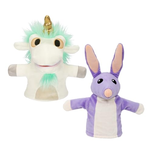 Bob Bilby und Unicorse Plüschpuppen, exklusiv, 2 Stück, Bob Bilby und Einhorn haben die perfekte Größe, um auf die Hände von Kleinkindern zu passen. Hergestellt aus hochwertigen Stoffen und mit von BlueY