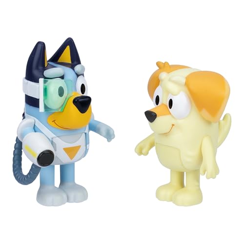 Bluey Figure 2-Pack - Surprise Blaster Suit Pack, 6.35 cm Figures of Bluey and Neighbor Chucky, Recreate Favorite Moments from The Bluey Episode - Surprise von BlueY