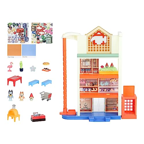 Bluey Hammerbarn Shopping-Spielset, 4-stufiges, 55,9 cm hohes Spielset mit funktionierendem Aufzug und Trolley-Rückkehr, inklusive Lichtern und 45+ Sounds von BlueY