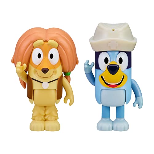 Bluey and Indy Doctors 2 Figure Playset Pack Articulated 2.5 Inch Action Figures Includes Nurses Hat Official Collectable Toy von BlueY