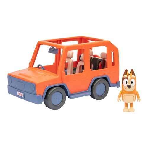 BlueY Heeler-Familienwagen; Ausflug mit Familie Heeler; enthält bewegliche Chilli-Figur; mit offenem Dach zum Einsetzen Figuren; ideal für alle 6,3 cm großen Figuren (separat erhältlich) von BlueY