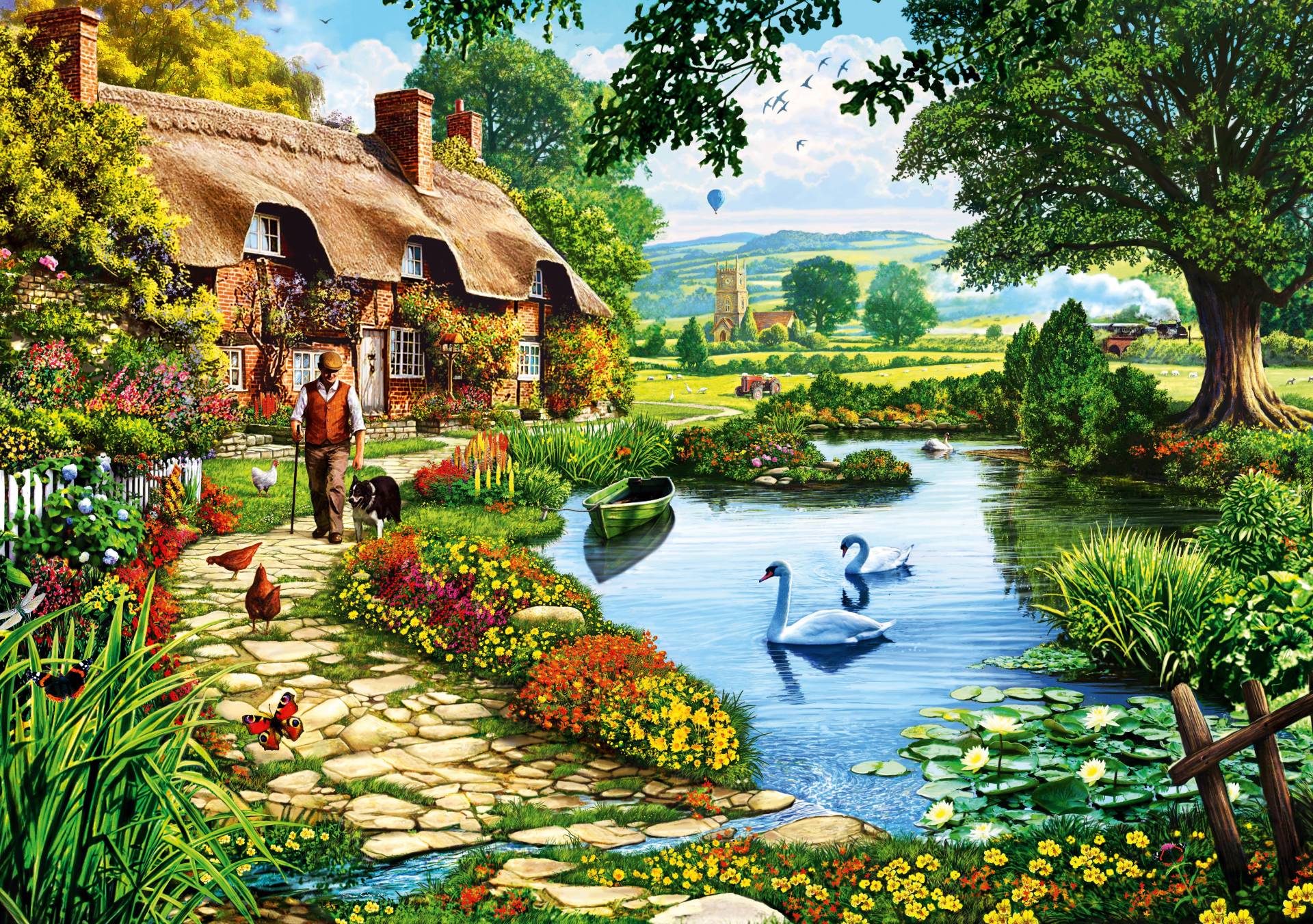 Bluebird Puzzle Cottage by the Lake 500 Teile Puzzle Bluebird-Puzzle-F-90660 von Bluebird Puzzle