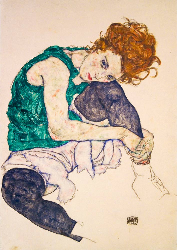 Bluebird Puzzle Egon Schiele - Seated Woman with Legs Drawn Up, 1917 1000 Teile Puzzle Art-by-Bluebird-60092 von Bluebird Puzzle