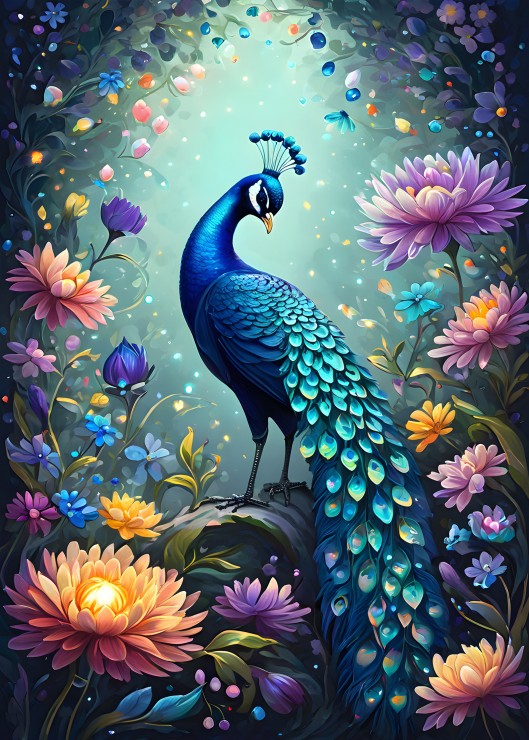 Bluebird Puzzle Flowers & Peacock 500 Teile Puzzle Bluebird-Puzzle-F-90847 von Bluebird Puzzle