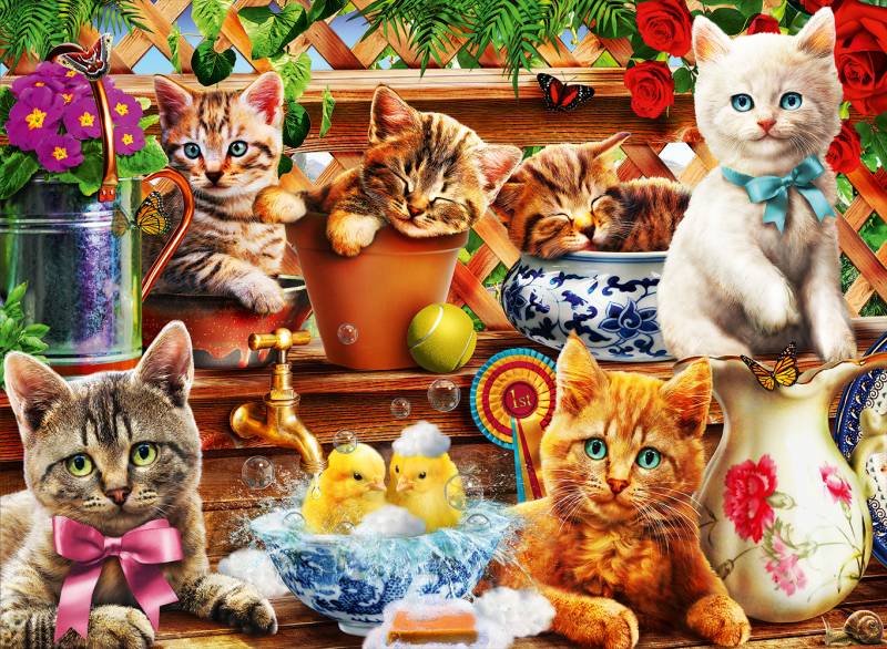 Bluebird Puzzle Kittens in the Potting Shed 3000 Teile Puzzle Bluebird-Puzzle-70575-P von Bluebird Puzzle