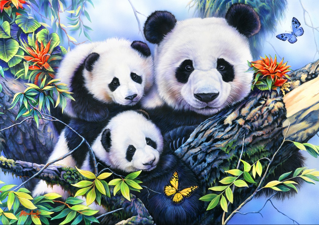 Bluebird Puzzle Panda Family 1000 Teile Puzzle Bluebird-Puzzle-F-90154 von Bluebird Puzzle