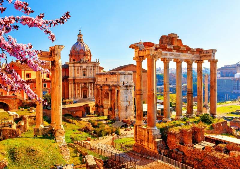 Bluebird Puzzle Roman Ruins in Spring, Italy 1000 Teile Puzzle Bluebird-Puzzle-F-90262 von Bluebird Puzzle