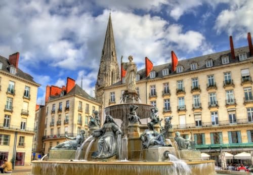 Puzzle 1000 Teile - 44 - Loire Atlantique - Place Royale, Nantes, France von Bluebird Puzzle