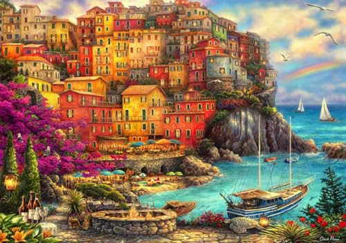 Puzzle 2000 Teile - A Beautiful Day at Cinque Terre von Bluebird