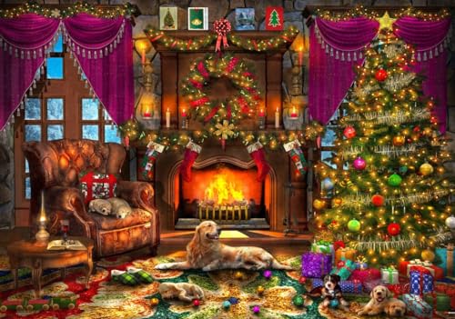 Puzzle 2000 Teile - Cosy Christmas Room von Bluebird Puzzle