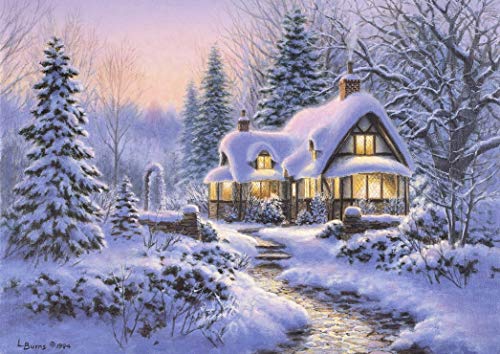 Winter's Blanket Wouldbie Cottage von Bluebird Puzzle