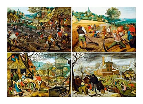 Bluebird Puzzle - Pieter Brueghel der Jüngere, Die Vier Jahreszeiten - 1000 Teile Puzzle - Reproduktion des Berühmten Gemäldes - Puzzle für Erwachsene von Bluebird