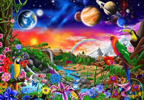 Bluebird Puzzle - Kosmisches Paradies, Puzzle 1000 Teile - Paradies auf einem außerirdischen Planeten - Erwachsenenpuzzle von Bluebird