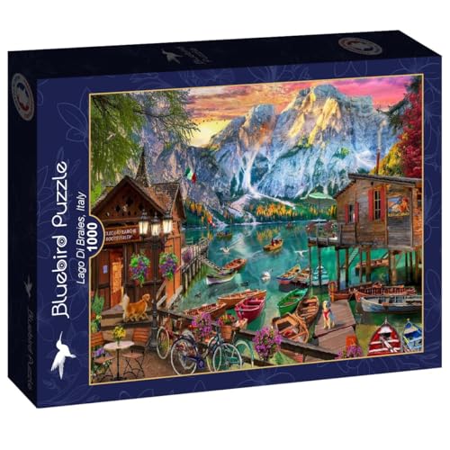 Bluebird Puzzle – Lago di Braies, Italien, Puzzle 1000 Teile – Sonnenuntergang am Braiesee in Italien – hergestellt in Frankreich Bluebird Puzzle – Lago di Braies, Italien, Puzzle 1000 Teile – Sonnenuntergang am Braiesee in Italien – hergestellt in Frankreich von Bluebird