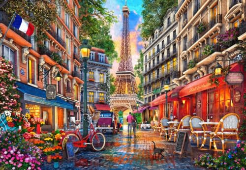 Bluebird Puzzle - Paris Street, Puzzle 1000 Teile - Der Eiffelturm und die Straßen von Paris - Erwachsenenpuzzle von Bluebird