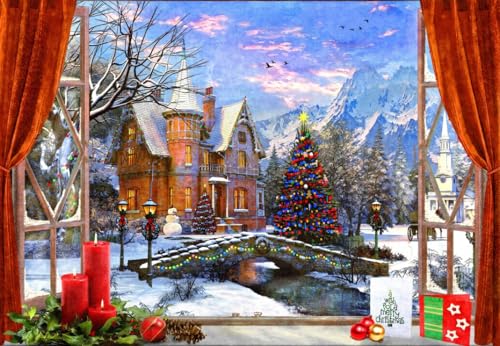 Puzzle 1000 Teile - Christmas Mountain View von Bluebird