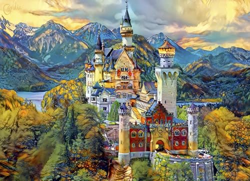 Bluebird Puzzle - Schloss Neuschwanstein, Deutschland, 1000 Teile Puzzle - Das Echte Märchenschloss in Bayern - Puzzle für Erwachsene von Bluebird