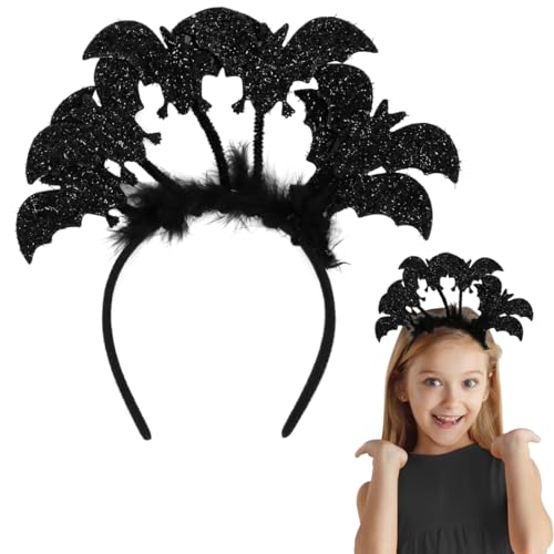 Bluelves Fledermaus Haarreif für Halloween-Kostüme, Halloween Kinder Fasching Kostüm Karneval Party Accessoire,Bat Headband Stirnband,Fledermaus Ohren mit Glitzereffekt für Damen & Herren von Bluelves