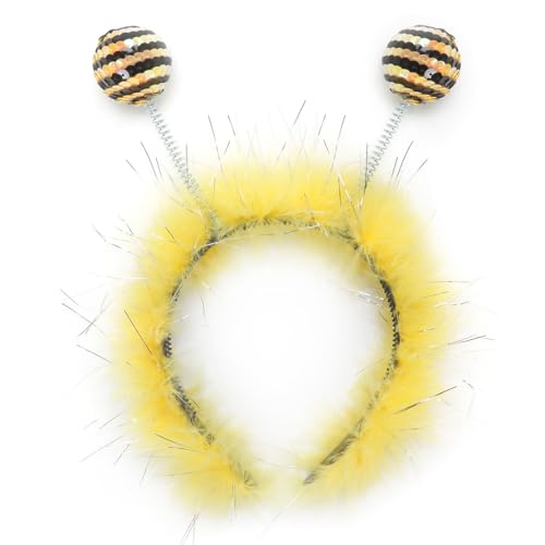 Bluelves Haarreif Biene mit Fühlern, Bienen Königin Haarreif, Accessoire für Bienenkostüm, Kopfschmuck für Karneval Fasching Motto Party von Bluelves