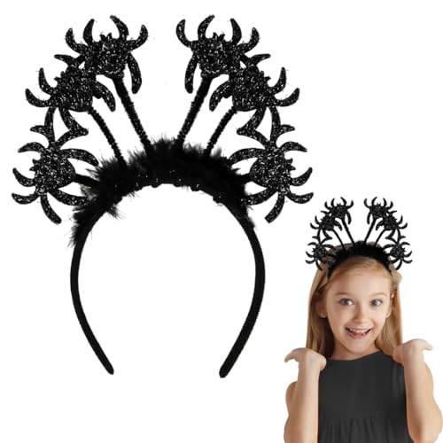 Bluelves Spinne Haarreif für Halloween-Kostüme, Halloween Kinder Fasching Kostüm Karneval Party Accessoire,Bat Headband Stirnband,Spinne Ohren mit Glitzereffekt für Damen & Herren von Bluelves