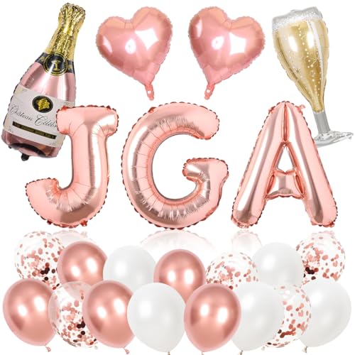 JGA Deko Frauen, Junggesellinnenabschied Deko Rosegold, JGA Luftballons, Folienballons Latexballons Rosegold JGA für Junggesellenabschied Frauen, Bachelorette Party, Polterabend Deko von Bluelves