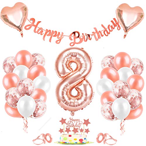 Luftballon 8, Geburtstagsdeko 8 Jahr Mädchen, 8 Geburtstag Mädchen Rosegold, Luftballons 8Geburtstag Deko, Happy Birthday Girlande Folienballon Zahl 8 Rose Gold, Zahlenballon 8 Ballon für Frauen Luftballon 8, Geburtstagsdeko 8 Jahr Mädchen, 8 Geburtstag Mädchen Rosegold, Luftballons 8Geburtstag Deko, Happy Birthday Girlande Folienballon Zahl 8 Rose Gold, Zahlenballon 8 Ballon für Frauen von Bluelves
