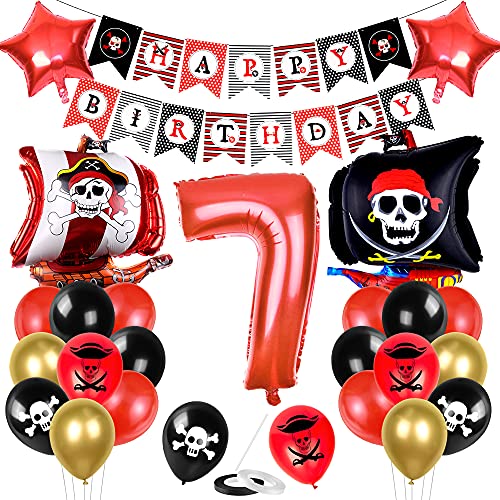 Bluelves Piraten Kindergeburtstag Luftballons Set, Piratenschiff Geburtstag Deko, Geburtstagsdeko 7 Jahr Jungen, 7 Jahr Geburtstag Deko, für Kindergeburtstag Geburtstagsfeier Dekorationen Bluelves Piraten Kindergeburtstag Luftballons Set, Piratenschiff Geburtstag Deko, Geburtstagsdeko 7 Jahr Jungen, 7 Jahr Geburtstag Deko, für Kindergeburtstag Geburtstagsfeier Dekorationen von Bluelves