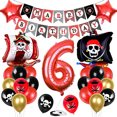 Piratenschiff Luftballons Set, Piratenschiff Geburtstag Deko, Geburtstagsdeko 6 Jahr Jungen, Luftballon 6 Geburtstag, 6 Jahr Geburtstag Deko, für Kindergeburtstag Geburtstagsfeier Dekorationen Piratenschiff Luftballons Set, Piratenschiff Geburtstag Deko, Geburtstagsdeko 6 Jahr Jungen, Luftballon 6 Geburtstag, 6 Jahr Geburtstag Deko, für Kindergeburtstag Geburtstagsfeier Dekorationen von Bluelves