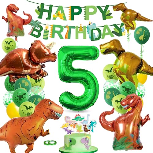 XXL Dino Geburtstag Deko 5 Jahre,Bluelves Dinosaurier Geburtstagsdeko Jungen 5 Jahre,Grüner Luftballons Dino,Dschungel Folienballon Zahlenballon 5 für Dinosaurier Party Kindergeburtstag XXL Dino Geburtstag Deko 5 Jahre,Bluelves Dinosaurier Geburtstagsdeko Jungen 5 Jahre,Grüner Luftballons Dino,Dschungel Folienballon Zahlenballon 5 für Dinosaurier Party Kindergeburtstag von Bluelves