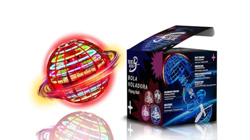 Bluet B Kids - magischer fliegender Ball - Fliegende Drohne - Flying Spinner - Fliegender Spinner - RGB LED Fly Orb Boomerang Kinder und Erwachsene - Magic Ball Spielzeug Geschenk für Kinder (rot) von Bluet B